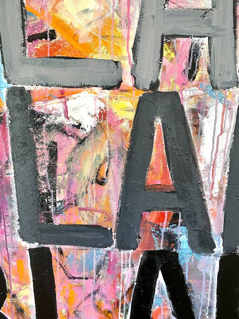 Original Abstract Expressionism Calligraphy Painting by Sandy Welch