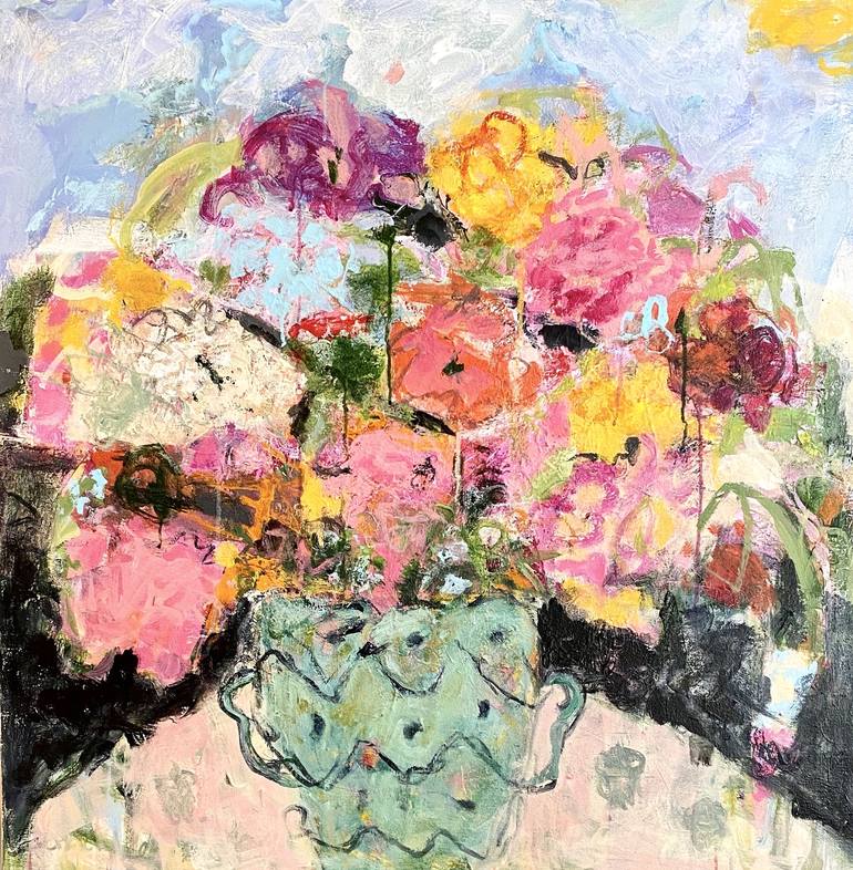 Print of Abstract Expressionism Floral Paintings by Sandy Welch