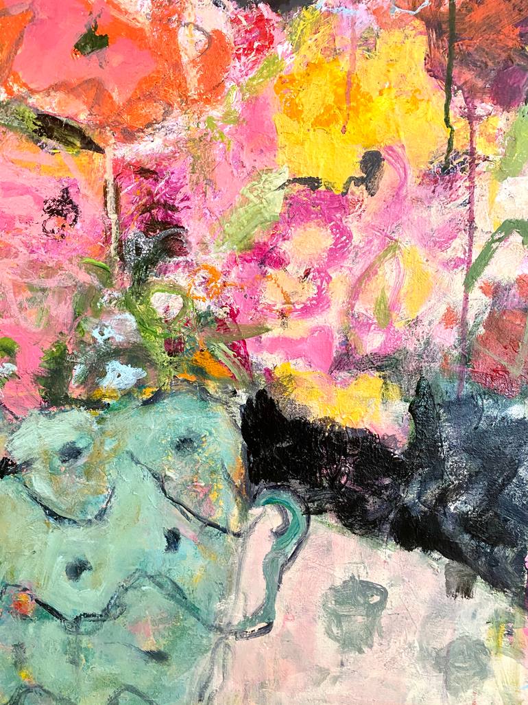 Original Abstract Expressionism Floral Painting by Sandy Welch
