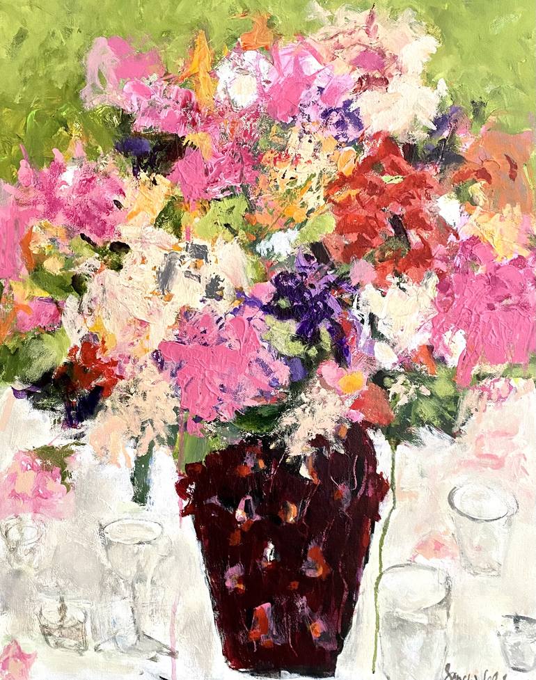 Print of Fine Art Floral Paintings by Sandy Welch