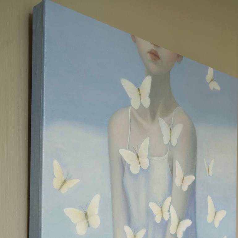 Original Surrealism People Painting by Wenyi Zhu