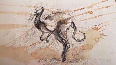 Original Surrealism Animal Drawings by Leni Smoragdova