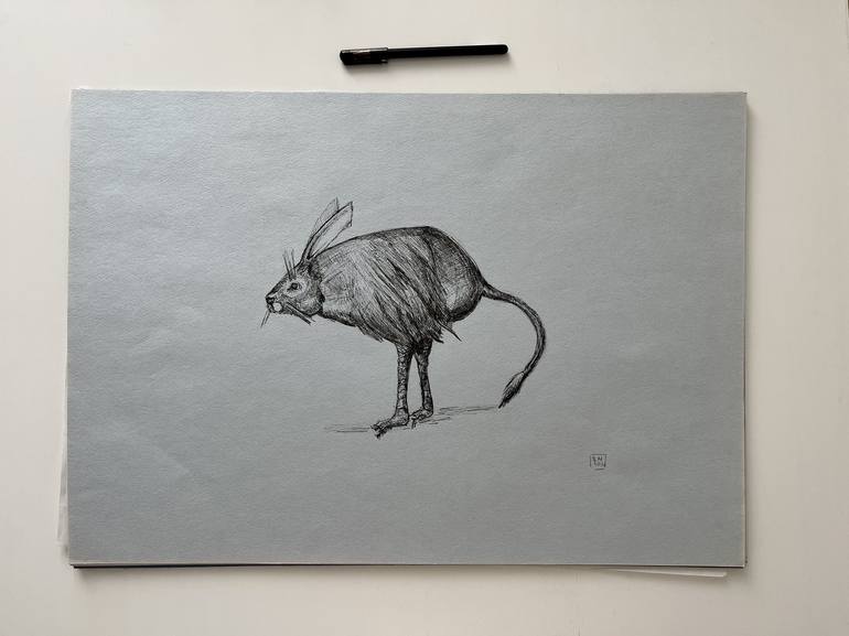 Original Illustration Animal Drawing by Leni Smoragdova