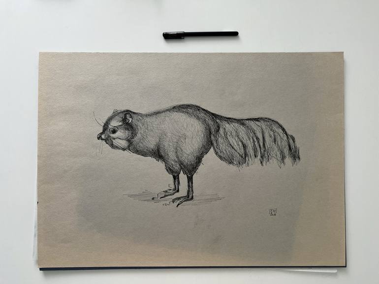 Original Animal Drawing by Leni Smoragdova