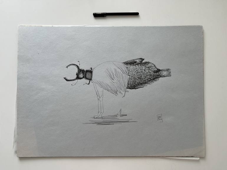 Original Animal Drawing by Leni Smoragdova