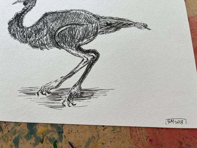 Original Black & White Animal Drawing by Leni Smoragdova