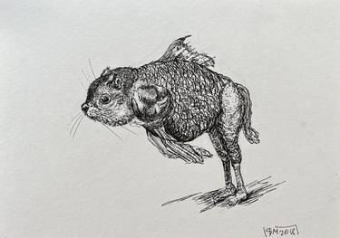 Original Figurative Animal Drawings by Leni Smoragdova