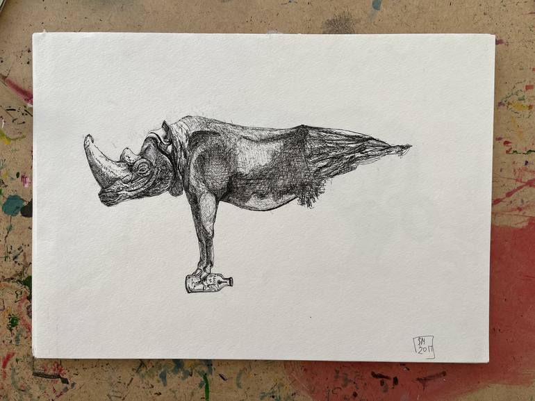 Original Animal Drawing by Leni Smoragdova