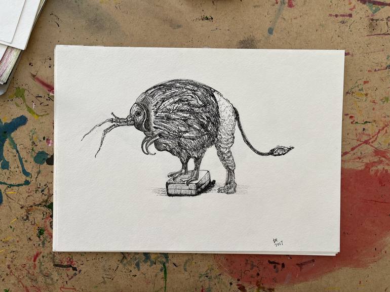 Original Animal Drawing by Leni Smoragdova
