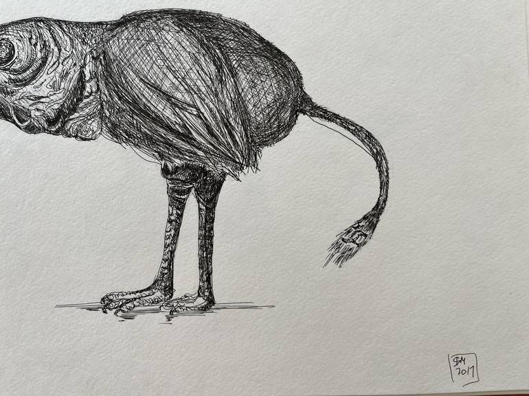 Original Surrealism Animal Drawing by Leni Smoragdova