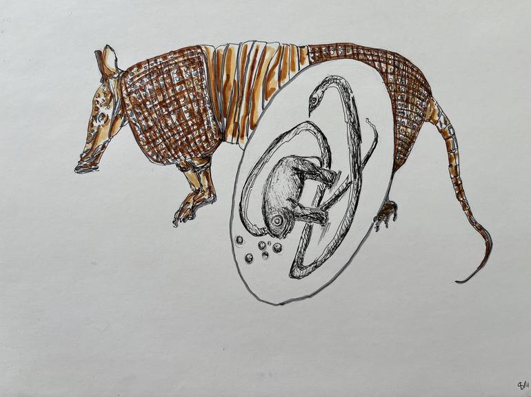 Original Illustration Animal Drawing by Leni Smoragdova
