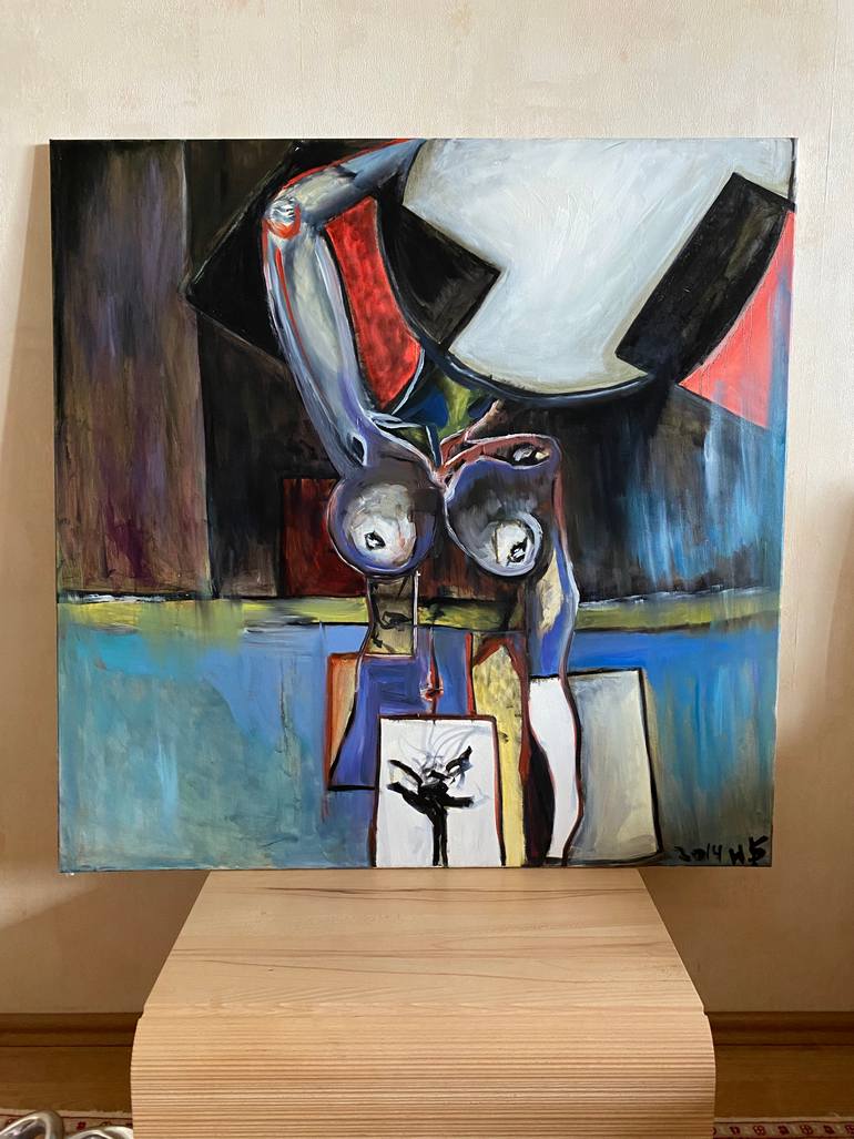 Original Surrealism Erotic Painting by Leni Smoragdova