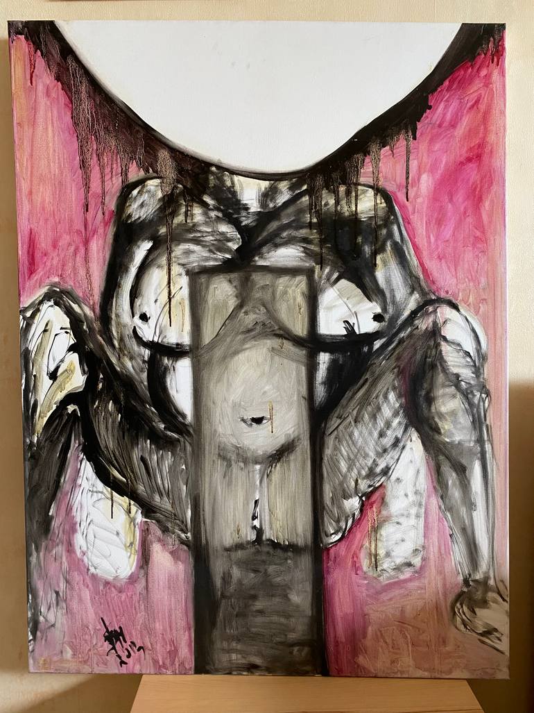 Original Surrealism Love Painting by Leni Smoragdova