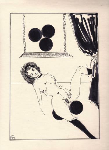 Print of Surrealism Erotic Drawings by Leni Smoragdova