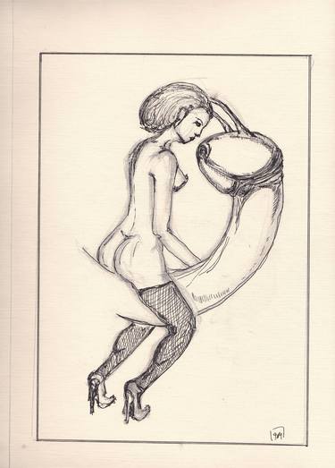 Print of Surrealism Erotic Drawings by Leni Smoragdova