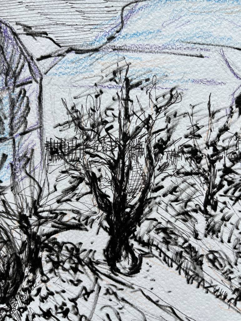 Original Landscape Drawing by Leni Smoragdova