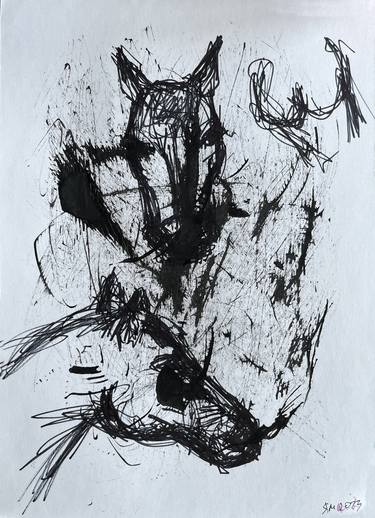 Original Abstract Animal Drawings by Leni Smoragdova