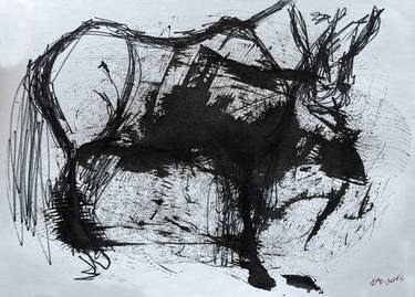 Original Abstract Animal Drawings by Leni Smoragdova