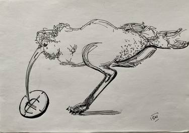 Original Abstract Expressionism Animal Drawings by Leni Smoragdova