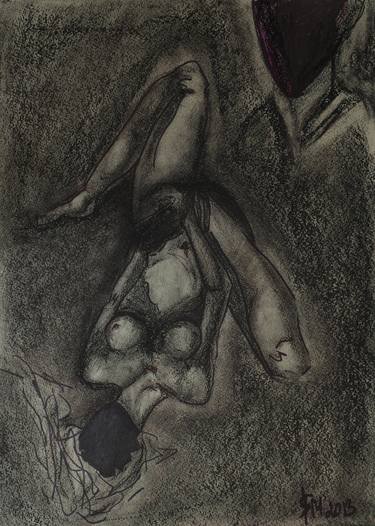 Original Expressionism Erotic Drawings by Leni Smoragdova