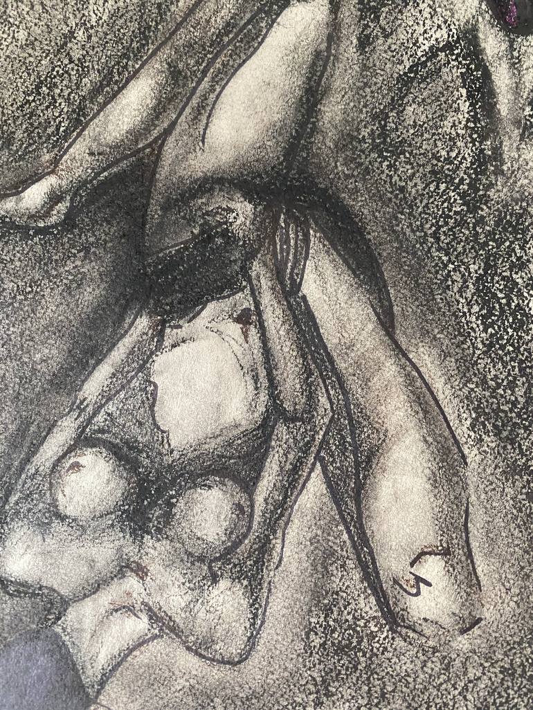Original Expressionism Erotic Drawing by Leni Smoragdova