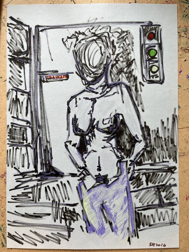 Original Erotic Drawing by Leni Smoragdova