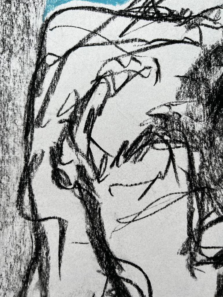 Original Abstract Expressionism People Drawing by Leni Smoragdova