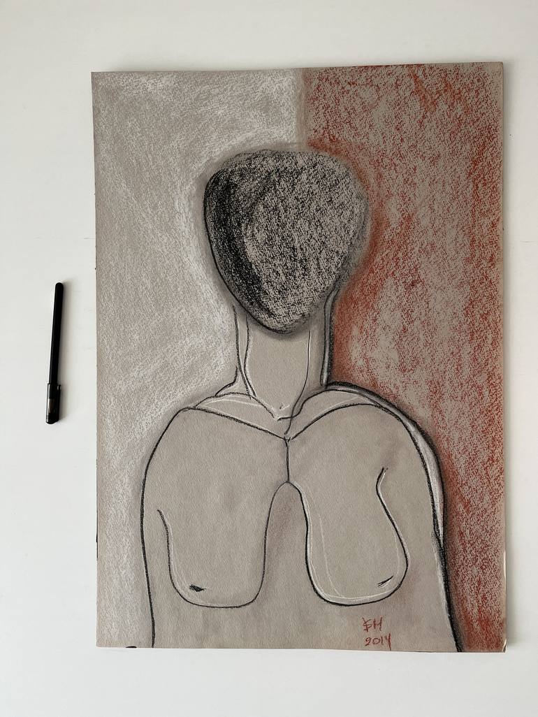 Original Nude Drawing by Leni Smoragdova