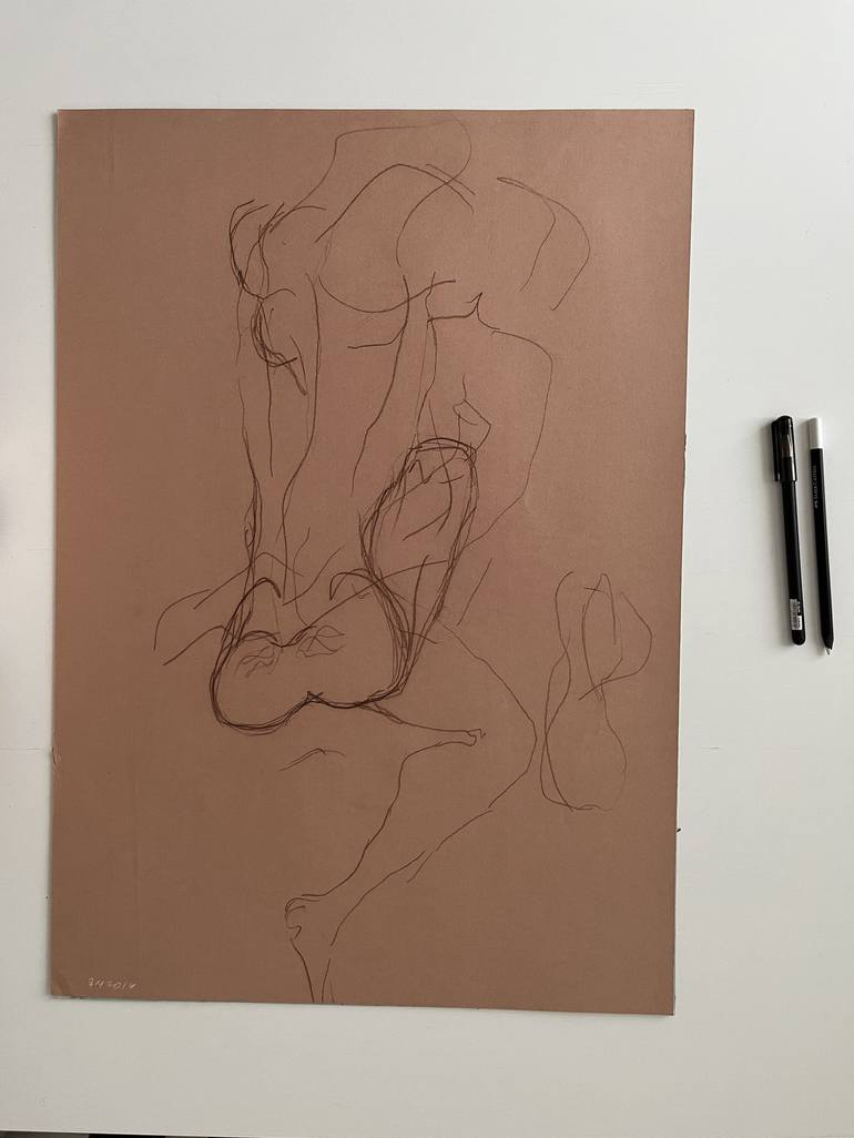 Original Conceptual Women Drawing by Leni Smoragdova