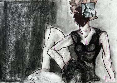 Original Surrealism Erotic Collage by Leni Smoragdova