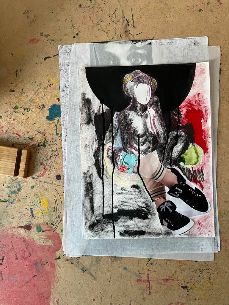 Original Surrealism Women Collage by Leni Smoragdova