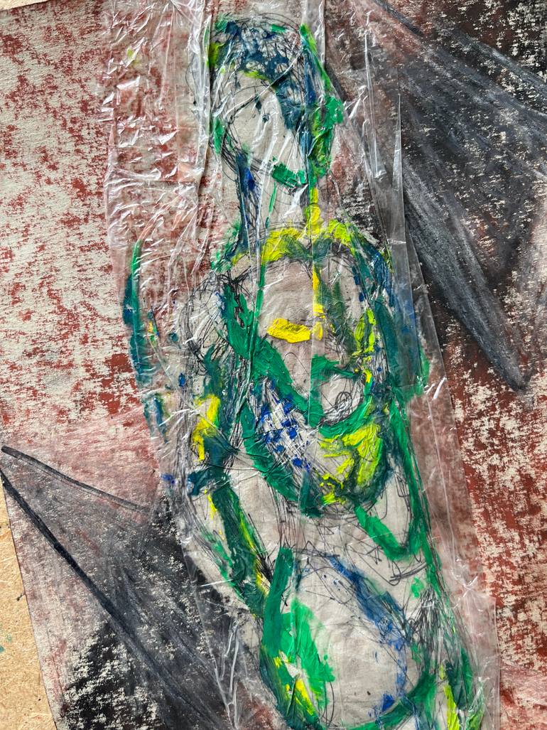 Original Abstract Nude Collage by Leni Smoragdova
