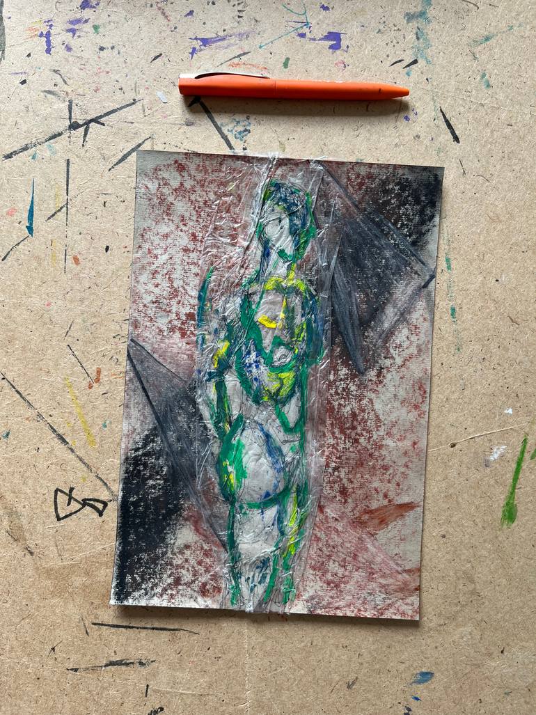 Original Abstract Nude Collage by Leni Smoragdova