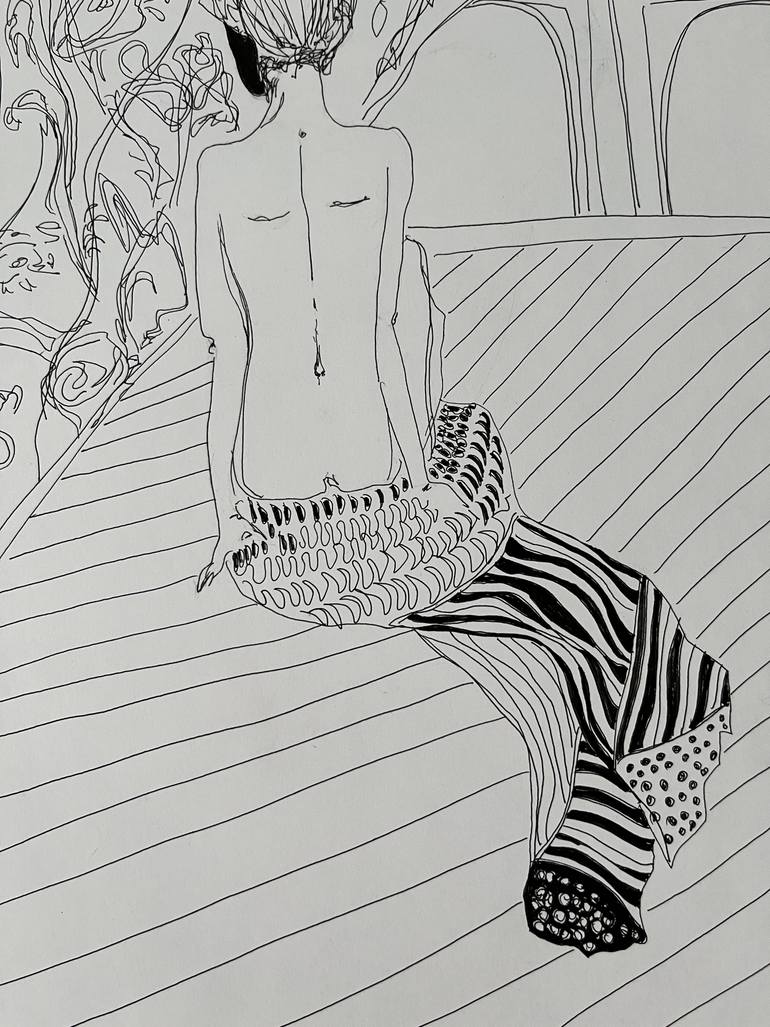 Original Surrealism Women Drawing by Leni Smoragdova