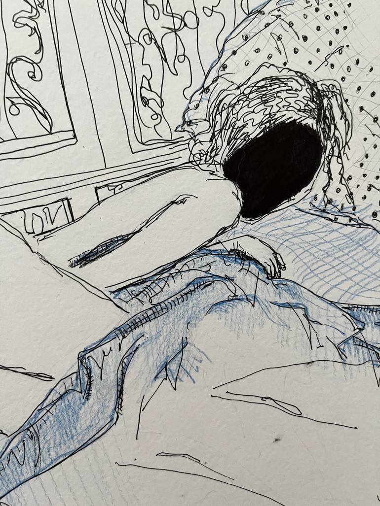 Original Surrealism Erotic Drawing by Leni Smoragdova