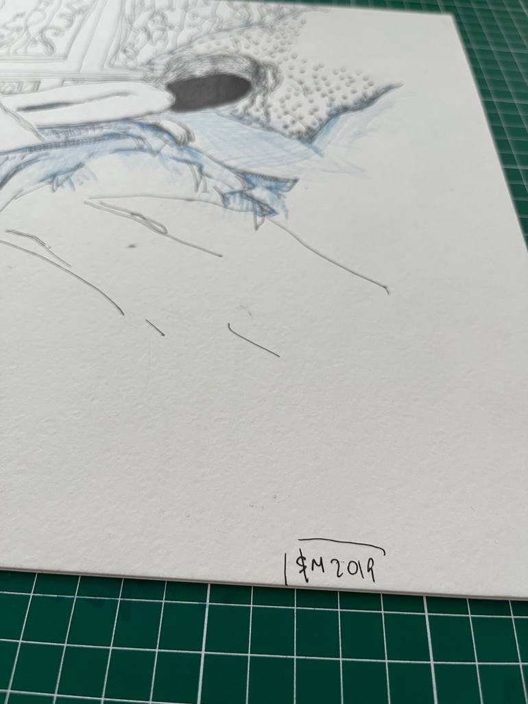 Original Surrealism Erotic Drawing by Leni Smoragdova