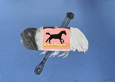 Original Surrealism Abstract Collage by Leni Smoragdova