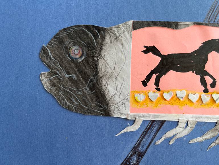 Original Surrealism Abstract Collage by Leni Smoragdova