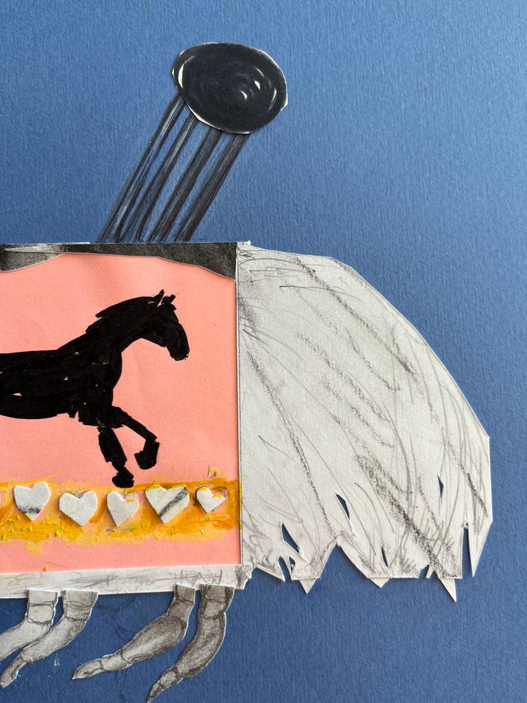 Original Surrealism Abstract Collage by Leni Smoragdova