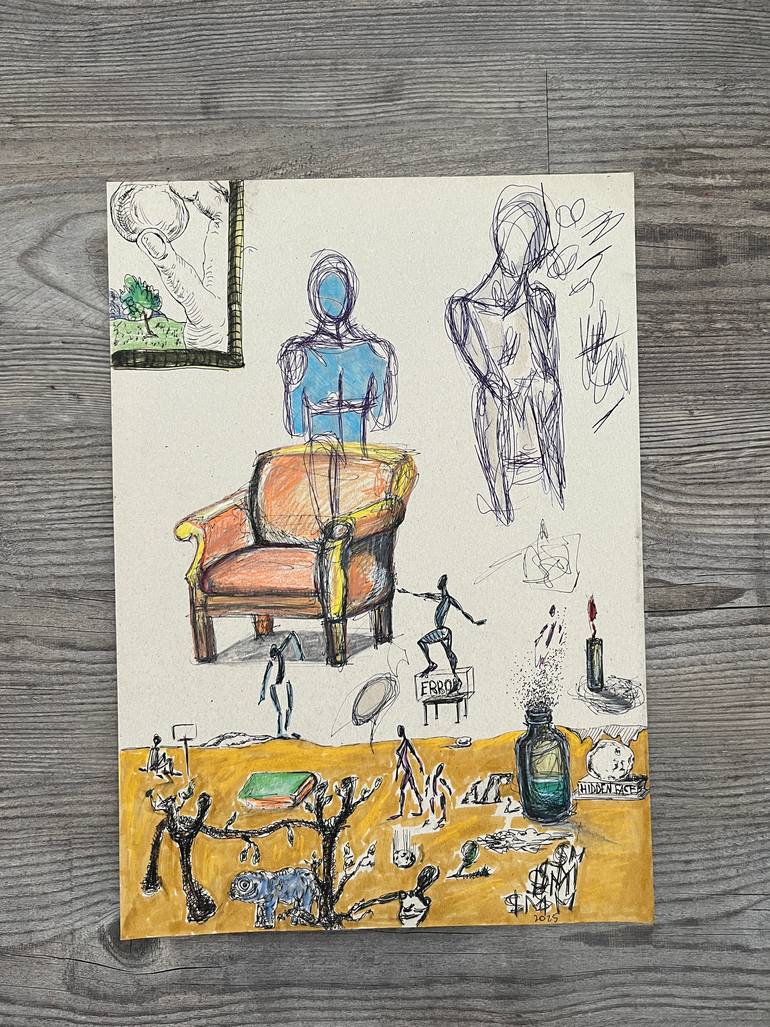 Original Surrealism Pop Culture/Celebrity Drawing by Leni Smoragdova