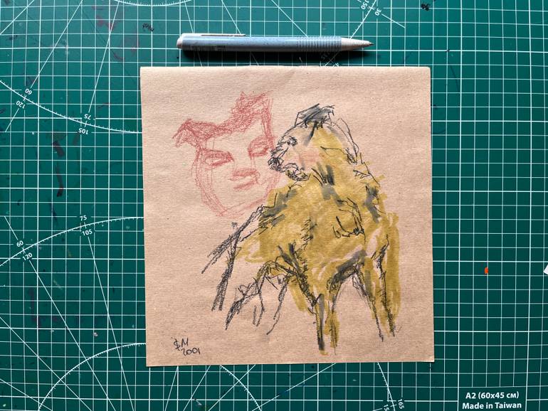 Original Illustration Animal Drawing by Leni Smoragdova