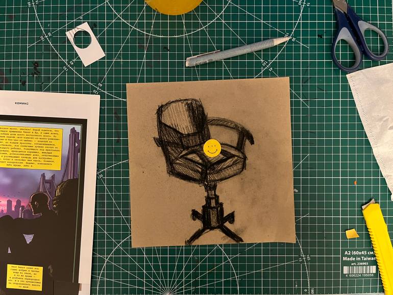 Original Abstract Expressionism Humor Collage by Leni Smoragdova