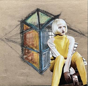 Original Surrealism Women Collage by Leni Smoragdova