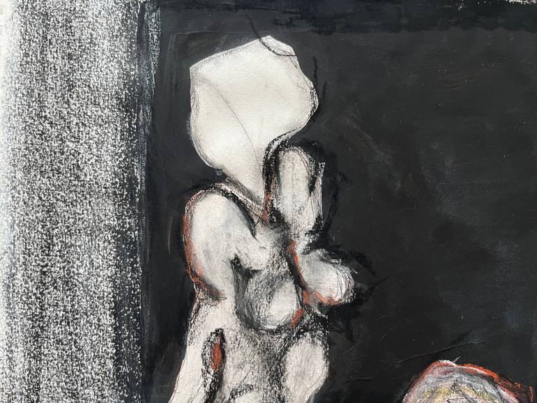 Original Abstract Expressionism Erotic Drawing by Leni Smoragdova