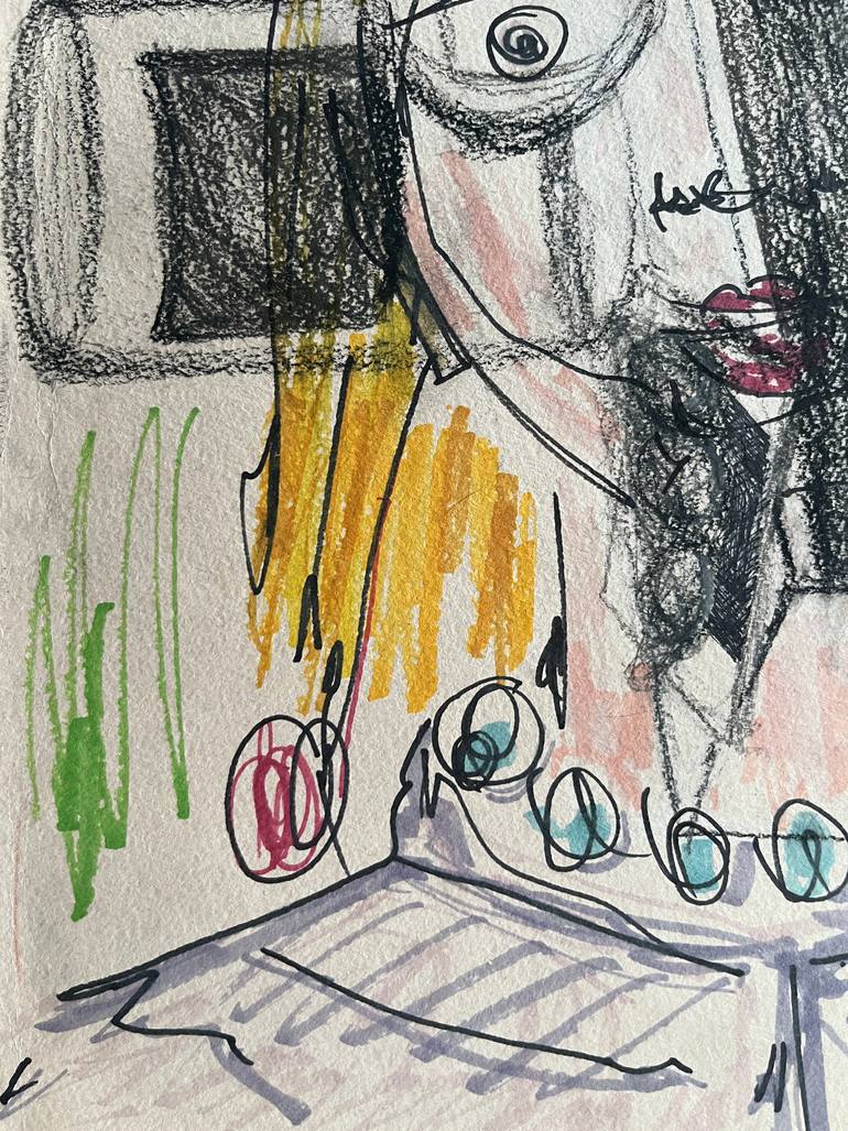 Original Portraiture Women Drawing by Leni Smoragdova