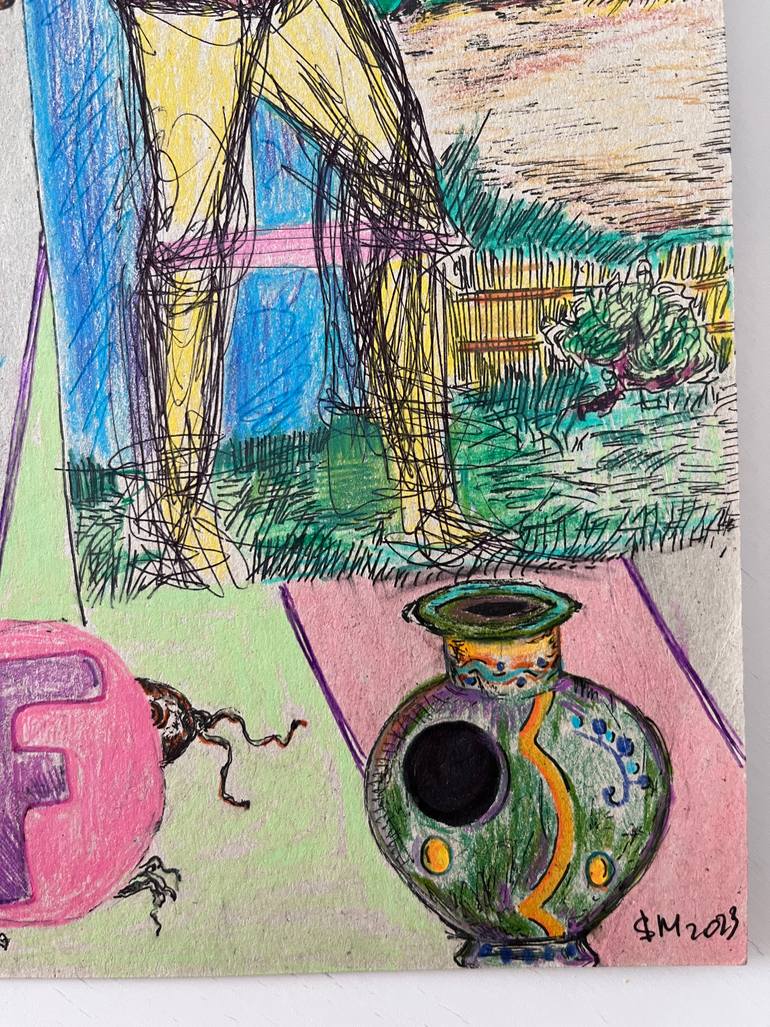 Original Surrealism Fantasy Drawing by Leni Smoragdova