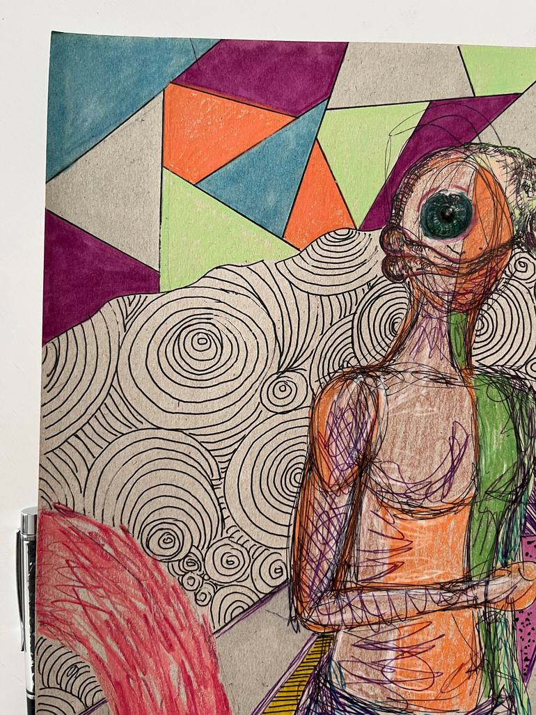 Original Surrealism Fantasy Drawing by Leni Smoragdova