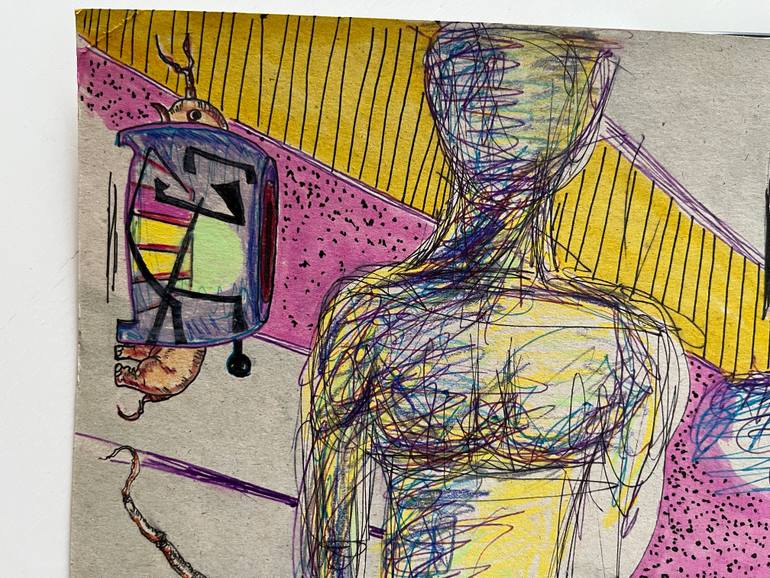 Original Surrealism Fantasy Drawing by Leni Smoragdova