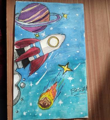 Original Outer Space Drawings by Basim Othmaan