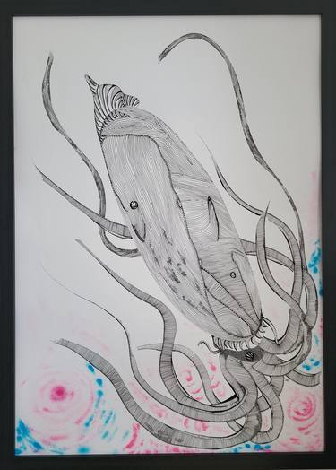 Original Abstract Expressionism Animal Drawings by Natalia Sileno